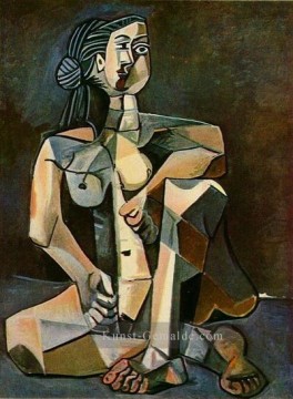 Femme nue accroupie 1956 Kubismus Ölgemälde